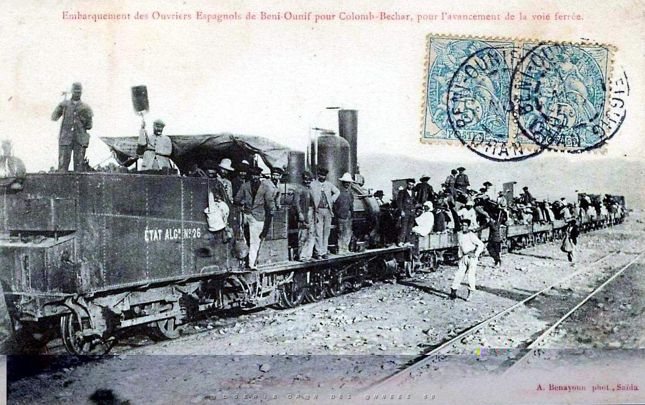 144- Beni-Ounif - Colomb Bechar - Train ouvriers espagnols.jpg